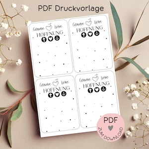 Digitale Datei, PDF-Druckvorlage Karten "Glaube, Liebe, Hoffnung", z.B. zur Erstellung kleiner Geschenke -mehr im Shop!