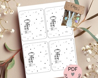 Digital file, PDF print template bag flap &quot;Easter in a bag&quot;, e.g. for creating small gifts for Easter, - more in the shop!