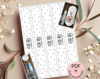 "From the heart" banderole, digital file, PDF print template, e.g., for creating small gifts and souvenirs, for you—more in the shop!
