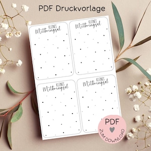 Digitale Datei, PDF-Druckvorlage Karten "Kleines Mitbringsel", z.B. zur Erstellung kleiner Geschenke, Mitbringsel, etc., -mehr im Shop!