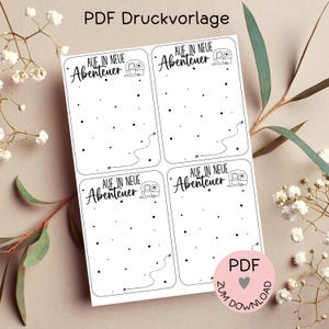 Digitale Datei, PDF-Druckvorlage Karte "Abenteuer", z.B. zur Erstellung kleiner Geschenke, Auf zu neuen Abenteuer, Camper, -mehr im Shop!