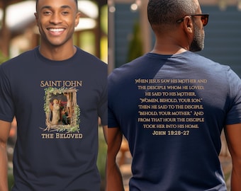 T-shirt unisexe Saint Jean le bien-aimé, chemise Saint Jean l'évangéliste, tee-shirt Saint Jean l'apôtre, chemise verset biblique Jean 19:26-27