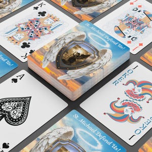 Heiliger Michael der Erzengel-Pokerspielkarten, Katholische St.-Karten, Erzengel-Kartenspiel, Christliche Spielkarten, Katholische Tonhöhekarten