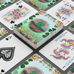 Cartes à jouer de poker Saint Patrick, cartes de saints catholiques, jeu de cartes citations de la Saint-Patrick, cartes à jouer chrétiennes, cartes de pitch catholiques