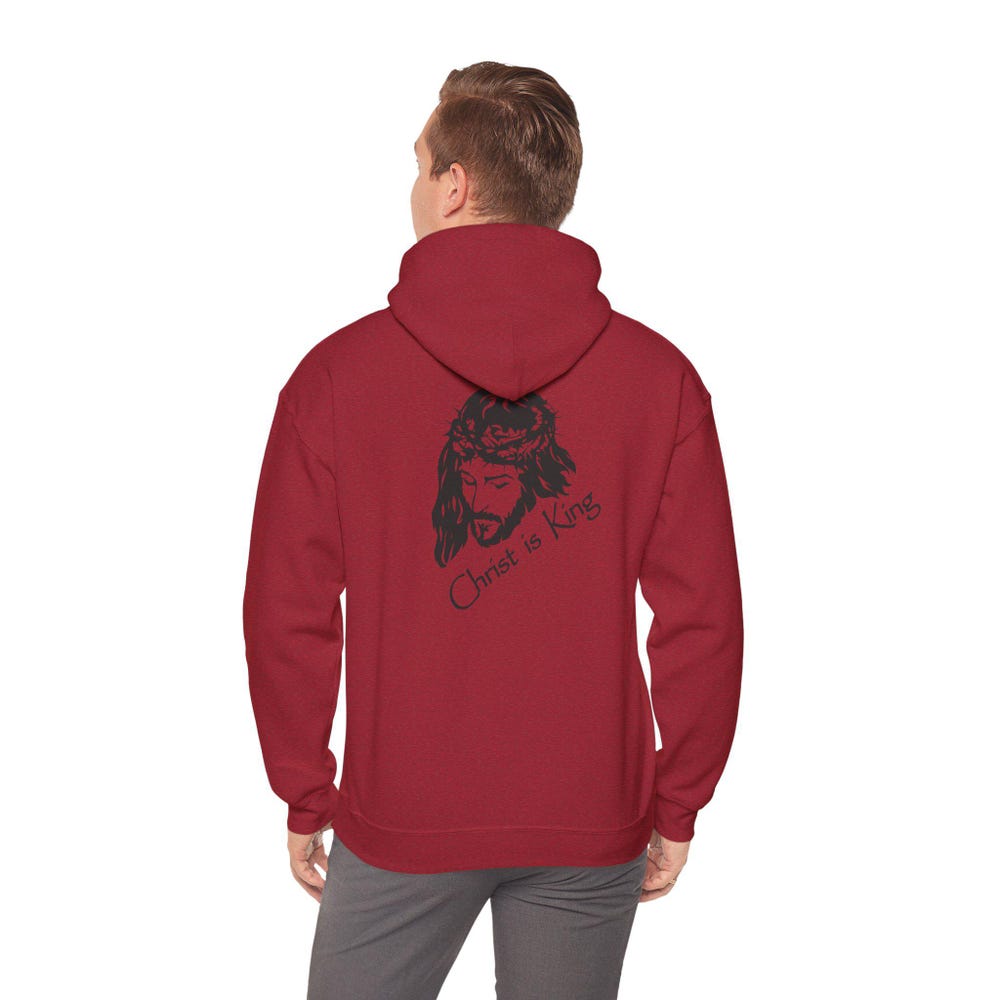 Christ Is King Unisex Heavy Blend™ Graphic Hooded Sweatshirt, Jesus Christ Easter Hoodie, Jesus Christ King Of Kings Shirt, Lent Sweatshirts