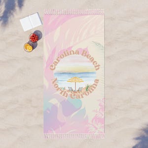 Carolina Beach NC Boho Beach Cloth, Carolina Beach North Carolina beach towel, NC Beaches beach throw, Carolina beach boho blanket