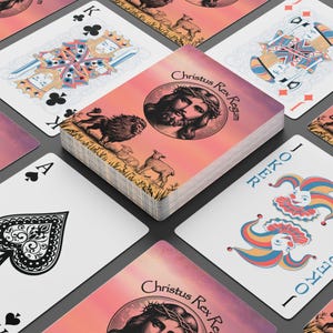Christus Rex Regum Poker Spielkarten, König der Könige Karten, Jesus Christus Kartenspiel, Christliche Spielkarten, Katholische Tonhöhe Karten