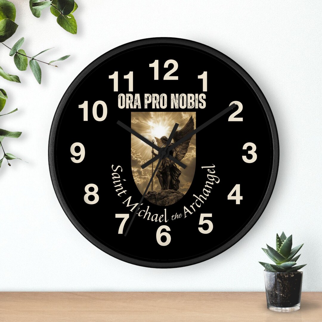 Saint Michael the Archangel Wall Clock, Catholic Wall Clocks, St ...