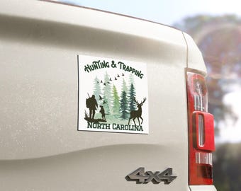 Jakt- och fångstmagnet i North Carolina, bilmagnet i North Carolina, magnet för trapezius i Carolina, friluftsmagnet i North Carolina, lokal magnet i North Carolina