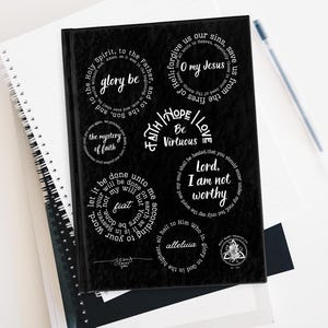 Fun Graphic Christian Journal - Ruled Line, Youth Catholic Journal, Simple Lectio Divina Journal, Bible quotes notebook, Catholic Mass book