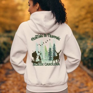 Hunting Trapping North Carolina Unisex Heavy Hooded Sweatshirt, NC Hunting Hoodie, NC Trapping Hooded Sweatshirt, NC Gamelands Hoodies