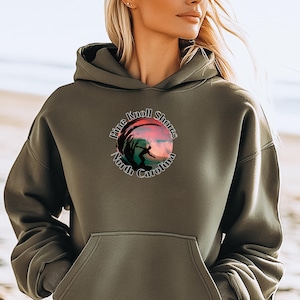 Pine Knoll Shores North Carolina Hooded Sweatshirt, Pine Knoll Shores NC Hoodie, Surfing Beach Hooded Sweatshirt, NC Crystal Coast Shirt