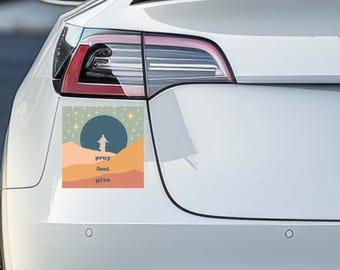 Jesus Christ Car magnet, Jesus in desert magnet, Catholic Car magnets, Christian Bumper sticker, Simple Christian message decal, Lent magnet