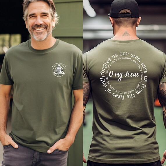 O my Jesus Prayer Tee, Simple CrossFit shirts, Catholic Gifts, Religious Christian Athlete Shirts, Holy Mass Tshirt, Religious retreat shirt