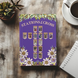 Catholic Stations of the Cross Hardback Journal, Lent journal, Jesus Christ&#39;s Passion Journal, Lectio Divina Journal, Christian notebooks