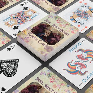 Hail Holy Queen Poker Spielkarten, Blessed Mother Mary Karten, Königin des Himmels Kartenspiel, Christliche Spielkarten, Katholische Tonhöhekarten