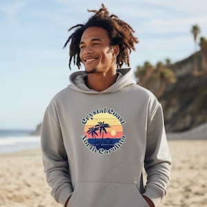 Crystal Coast North Carolina Unisex Heavy Hooded Sweatshirt, Crystal Coast NC Hoodie, Beach Hooded Sweatshirt, NC Crystal Coast Hoodies