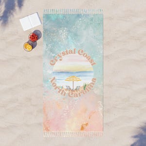 Crystal Coast NC Boho Beach Cloth, Crystal Coast North Carolina beach towel, NC Beaches beach throw, Carolina beach boho blanket