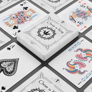 Jeu de cartes de poker Christ is King, jeu de cartes Jésus vous aime, jeu de cartes Jésus est roi, cartes à jouer chrétiennes, cartes de pitch catholiques