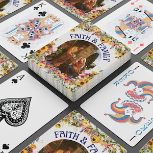 Holy Family Poker Spielkarten, Katholische Glaubens- & Familienkarten, Biblisches Kartenspiel, Christliche Spielkarten, Katholische Tonhöhekarten