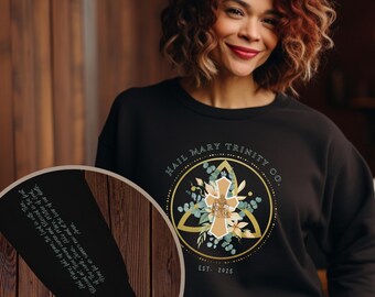 Je vous salue Marie, sweat-shirt prière catholique, cadeaux de confirmation, pull Holy Trinity, sweat-shirt Marie Jésus, t-shirt chrétien, chemises Ave Maria