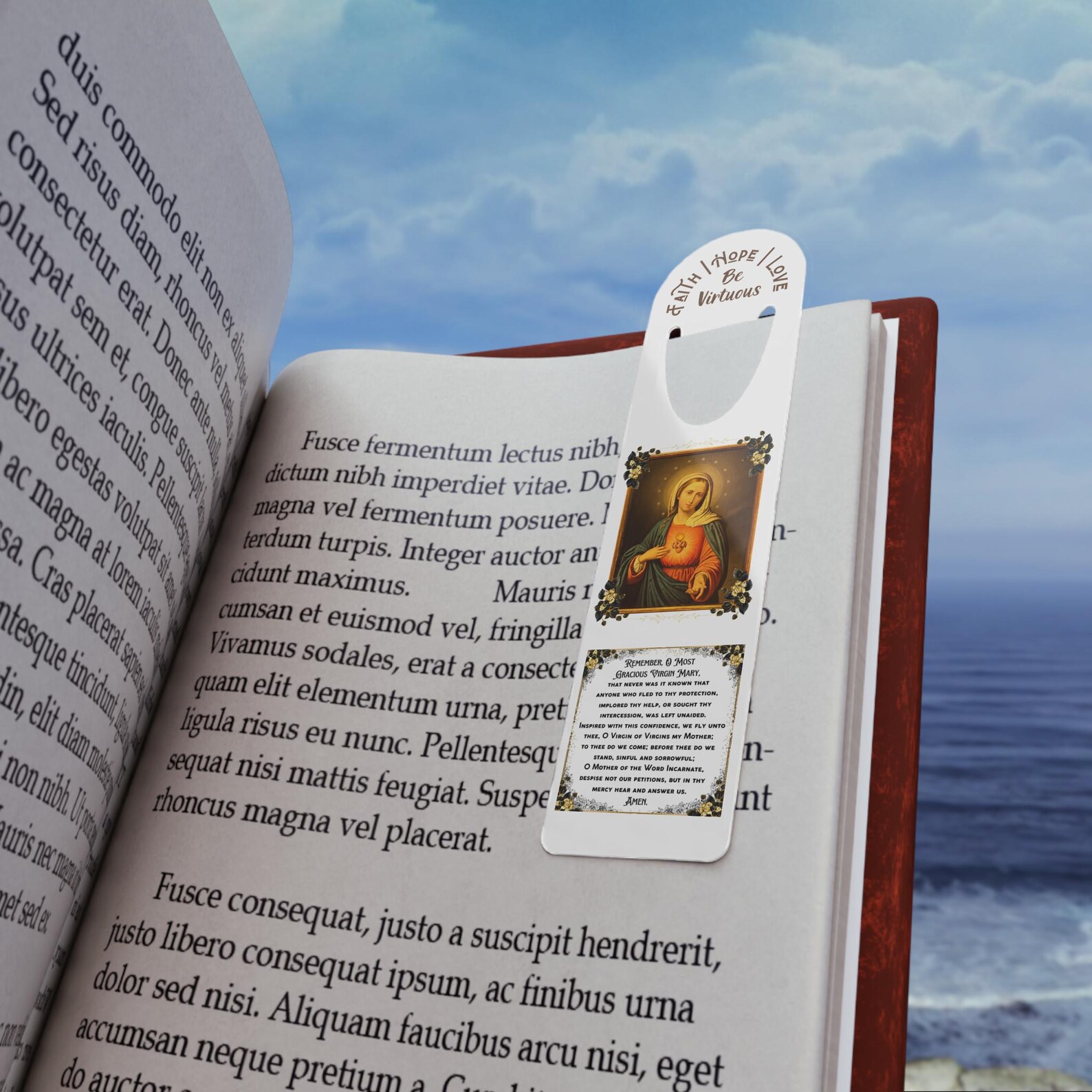 Blessed Virgin Mary Memorare Prayer Bookmark, Legion of Mary Bookmark ...