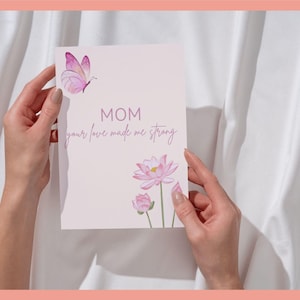 Herzliche Muttertagskarte zum Ausdrucken, Sentimentale Karte Sofort Download, emotionale minimalistische Karte für Mama oder Oma Digitale Vorlage