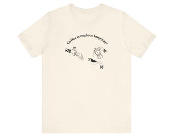 Checkered Hands Serving Coffee T-Shirt | Coffee is my Love Language T Shirt, Funny shirt for girl Friend, Coffee gift.