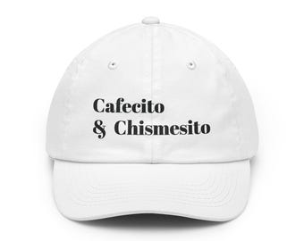 Cafecito & Chismesito Unisex Hat | Spanish Coffee Gossip Embroidered Cap, Gorra graciosa