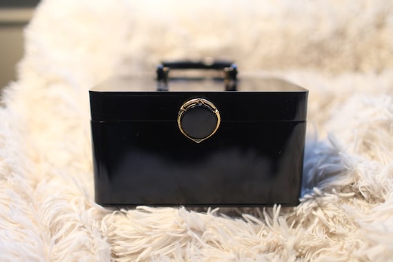 Vintage 1950s Black Box Purse