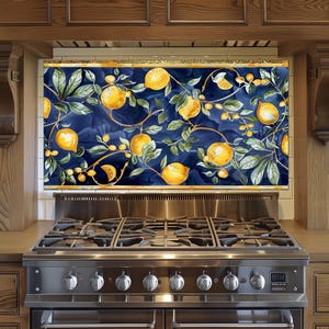 Baroque and Rococo Style Kitchen Backsplash, Tempered Glass Backsplash Behind Stove, Copper Design Kitchen Backsplash , Shatterproof, Rustic