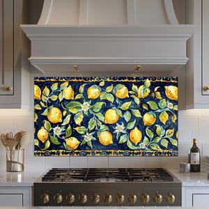 Baroque and Rococo Style Kitchen Backsplash, Tempered Glass Backsplash Behind Stove, Copper Design Kitchen Backsplash , Shatterproof, Rustic
