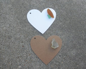 Heart Beach Glass Gift Tags Lake Erie