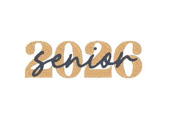 2026 Senior Embroidery Design, Class of '26 MULTIPLE SIZES (Digital Download)