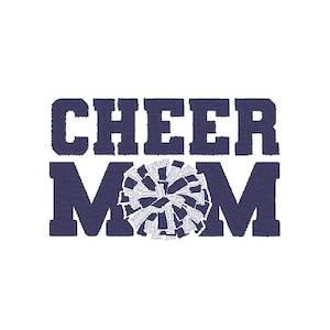 Cheer Mom Pom Pom Cheerleading Team Spirit Varsity JV Club Sport MULTIPLE Sizes Trendy Embroidery Design 4x4 5x7 Digital Instant Download