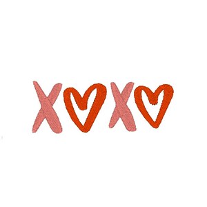 XOXO Cartas escritas a mano Corazones Día de San Valentín Amor Abrazos y besos MÚLTIPLES TAMAÑOS Archivo de diseño de bordado 4x4 5x7 Descarga instantánea digital