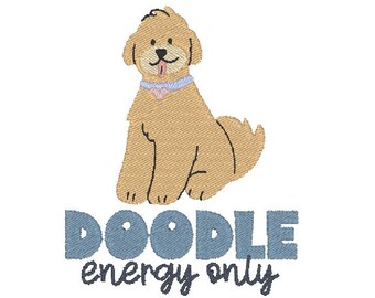 Doodle Energy Only Pet Embroidery Design MULTIPLE SIZES (Instant Download)