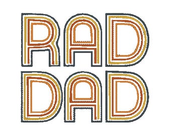 Rad Dad Retro Father's Day Embroidery Design MULTIPLE SIZES (Instant Download)