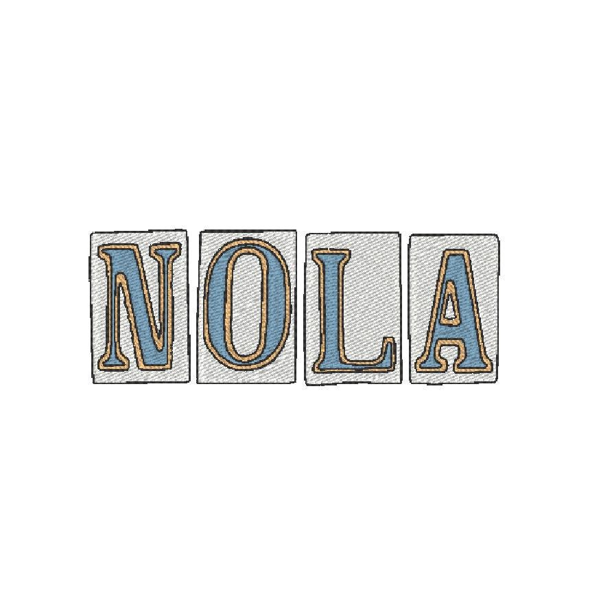 Nola Street Name Tiles New Orleans Stone Sidewalk Louisiana Southern Hat Shirt Embroidery Design File 4x4 5x7 Digital Instant Download