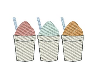 Snowball Snoball Sketch Sno Cone Nola New Orleans Southern Spring Summer Kids Baby Embroidery Design MULTIPLE SIZES 4x4 5x7 Digital Download