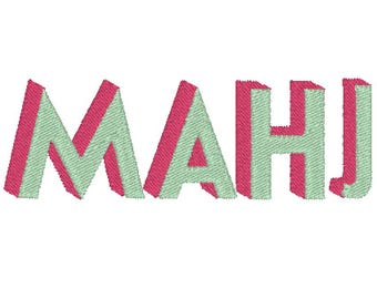 MAHJ Mahjong Game Embroidery Design MULTIPLE SIZES (Digital Download)