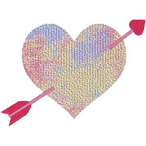 Cotton Candy Sky Heart with Arrow Valentines Day Love Trendy Embroidery Design File 5x7 Digital Instant Download