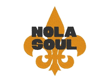 Nola Soul New Orleans Louisiana Fleur De Lis Big Easy LA Pride Embroidery Design File MULTIPLE SIZES 4x4 5x7 Digital Instant Download