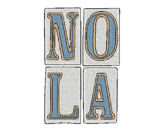 Nola Street Name Tiles Stacked New Orleans Stone Sidewalk Louisiana Southern Hat Shirt Embroidery Design 4x4 5x7 Digital Instant Download