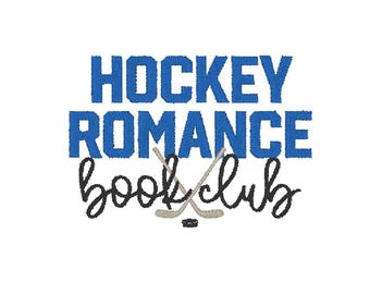 Club de lectura de romance de hockey, tropo, amantes de los libros, lectura, romance deportivo, varios tamaños, diseño de bordado de moda, 4 x 4, 5 x 7, descarga digital