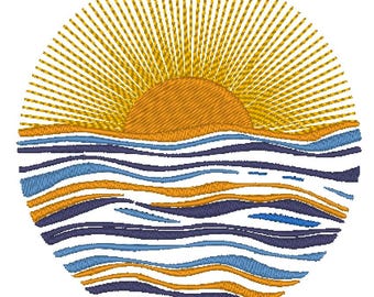 Ocean Sun Beach Sea Summer Stylistic Boho Beach Babe MULTIPLE SIZES Embroidery Digital Download