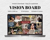 2026 Vision Board Template, Dream Manifestation, Desktop Wallpaper, Customizable Canva Template (Digital Download)