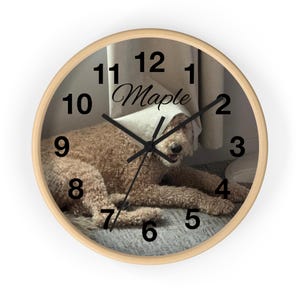 Personalized Dog Wall Clock, Pet Lover Gift, Home Decor, Customizable Timepiece, Unique Dog Picture Clock
