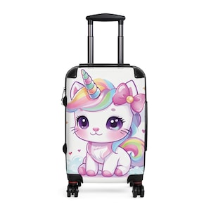 Kinder Koffer, wunderliche Einhorn Print Gepäck für Kinder, Reisetasche, Overnight Bag, Geschenk der Kinder, Handgemachte Tasche