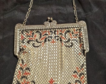 Antique Art Deco Mandalian Mesh Purse: 1920s Flapper, Turkish Design